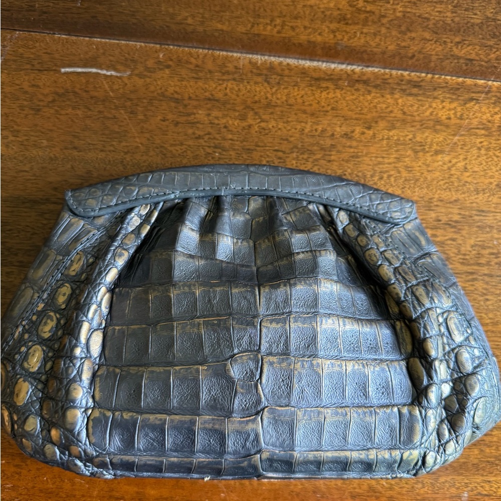 Nancy Gonzalez Metallic Crocodile Pattern Bag - Picture 4 of 9